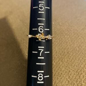 Gold ring with small butterfly 6.5 women jewelry dainty cottagecore fairycore